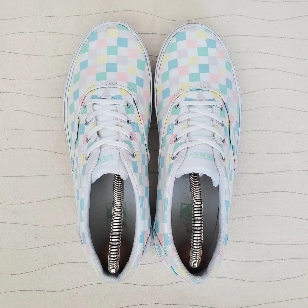 Vans Big Kids Missy Doheny Pastel Checkered Canvas Lace-Up Shoes Sneakers Sz 6